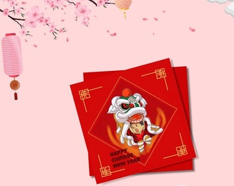 Chinese New Year 2024 Card Lunar New Year Dragon Dancing