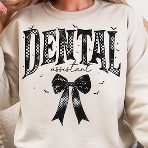 Spooky Dental Assistant PNG, Halloween Dental Design, Coquette Bow Dentist Png, Halloween Party Tshirt Design, Spooky Sublimation Designs