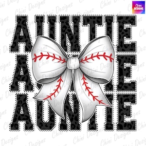 Baseball Auntie PNG, Karierte Tante, Baseball Coquette Bow, Spieltag, Teamgeist Tshirt Design Dtf, Printable Tante Sublimation Design
