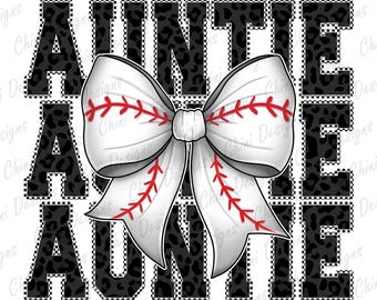 Baseball Auntie PNG, Checkered Auntie, Baseball Coquette Bow, Game Day, Team Spirit Tshirt Design Dtf, Printable Auntie Sublimation Design