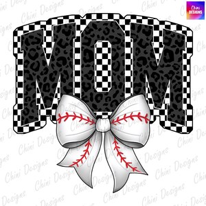 Baseball Mom PNG, karierte Mutter, Baseball Coquette Bow, Spieltag, Teamgeist Tshirt Design Dtf Dtg, druckbare Mom Sublimation Design PNG
