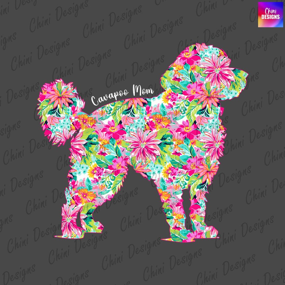 Floral Cavapoo Mom PNG, Summer Cavapoo Mom Design, Cavapoo Dog Mom ...