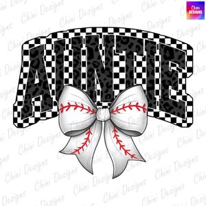 Baseball Auntie PNG, Karierte Tante, Baseball Coquette Bow, Spieltag, Teamgeist Tshirt Design Dtf, Printable Tante Sublimation Design