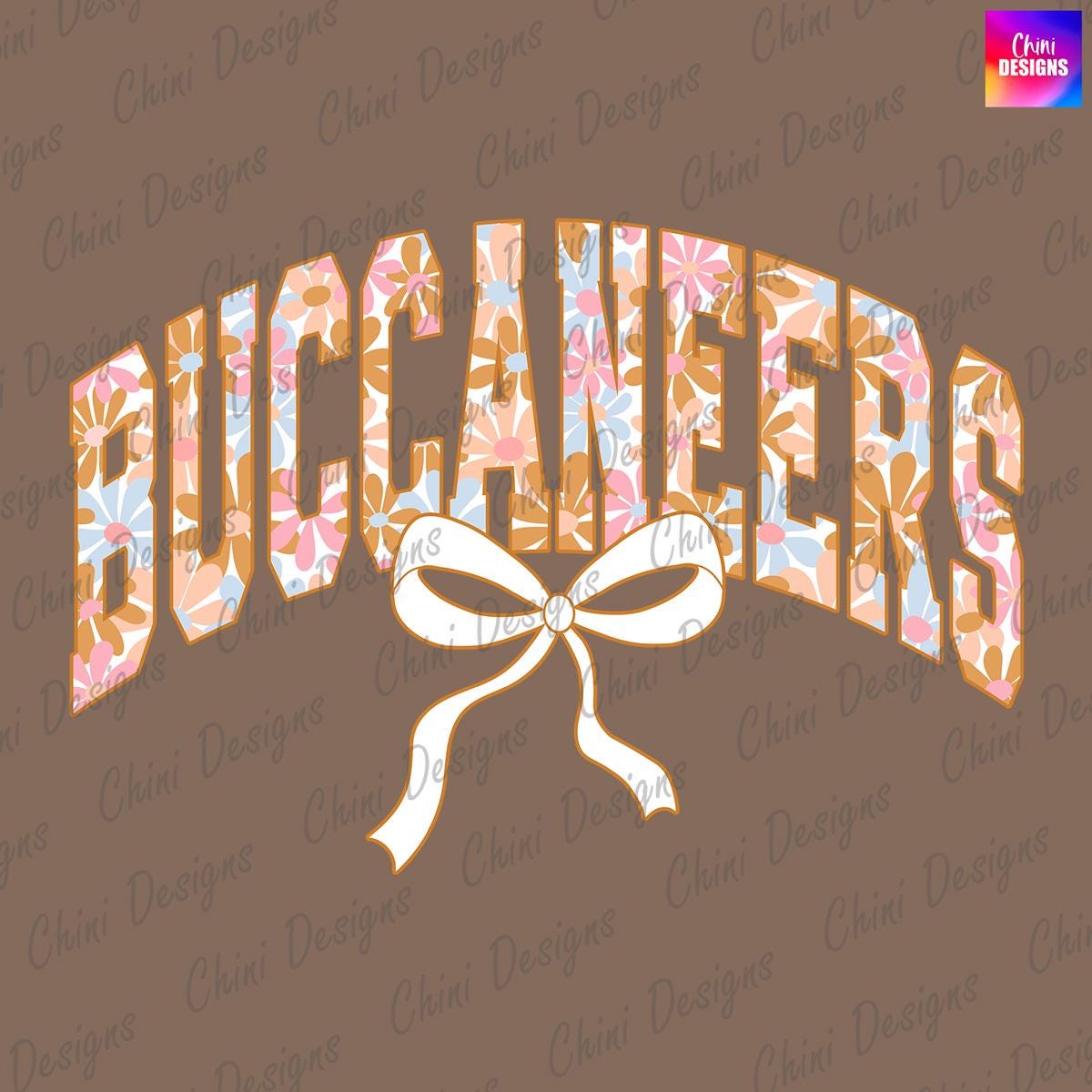Floral Buccaneers PNG, School Mascot Buccaneers Design, Pastel Coquette Buccaneers, Game Day Tshirt Design, Sublimation Design, Sports Team