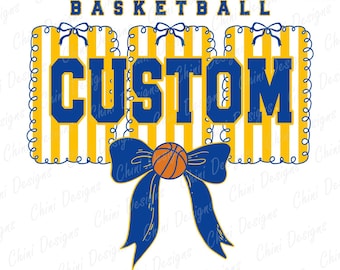 Custom Basketball Mascot Png, Personalized Preppy School Sports Team Spirit, Coquette Game Day Sublimation Tshirt Design