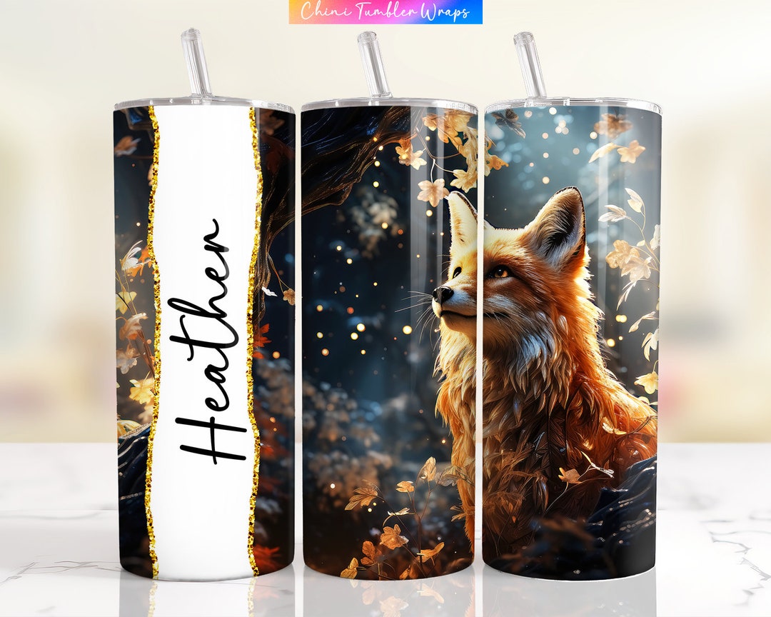 Add Your Name Tumbler Wrap, Magical Fox Tumbler Wrap, Personalized ...
