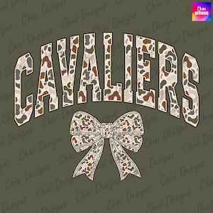 Camo Cavaliers PNG, School Team Mascot Cavaliers Design, Retro Camouflage Cavaliers, Game Day Sublimation Tshirt Design, Sports Team Cheer