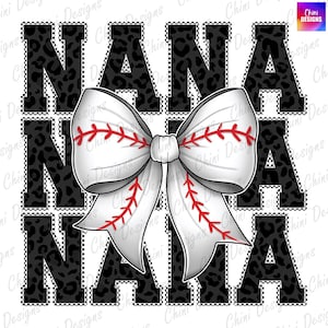 PNG "Nana da baseball", "Nana a scacchi", "Fiocco da baseball", "Giorno della partita", "Design maglietta Team Spirit DTF DTG", "Design stampabile a sublimazione Nana" in PNG