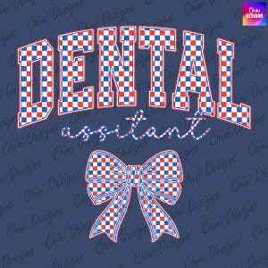 Patriotyczny Asystent Stomatologiczny PNG, Kratkowy Projekt Stomatologiczny, Retro 4 Lipca Dentysta Png, Kokietka Kokarda, Projekt Koszulki DTF, Projekt Sublimacji