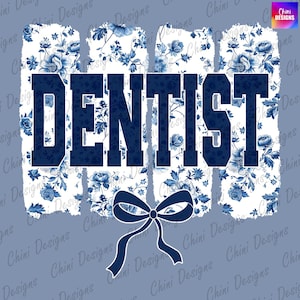 Dentysta Chinoiserie PNG, Dentysta Kokietki PNG, Dentysta Pociągnięcie Pędzlem DTF, Kwiatowy Projekt Koszuli Dentysty Drukowany Projekt Sublimacji Dentysty