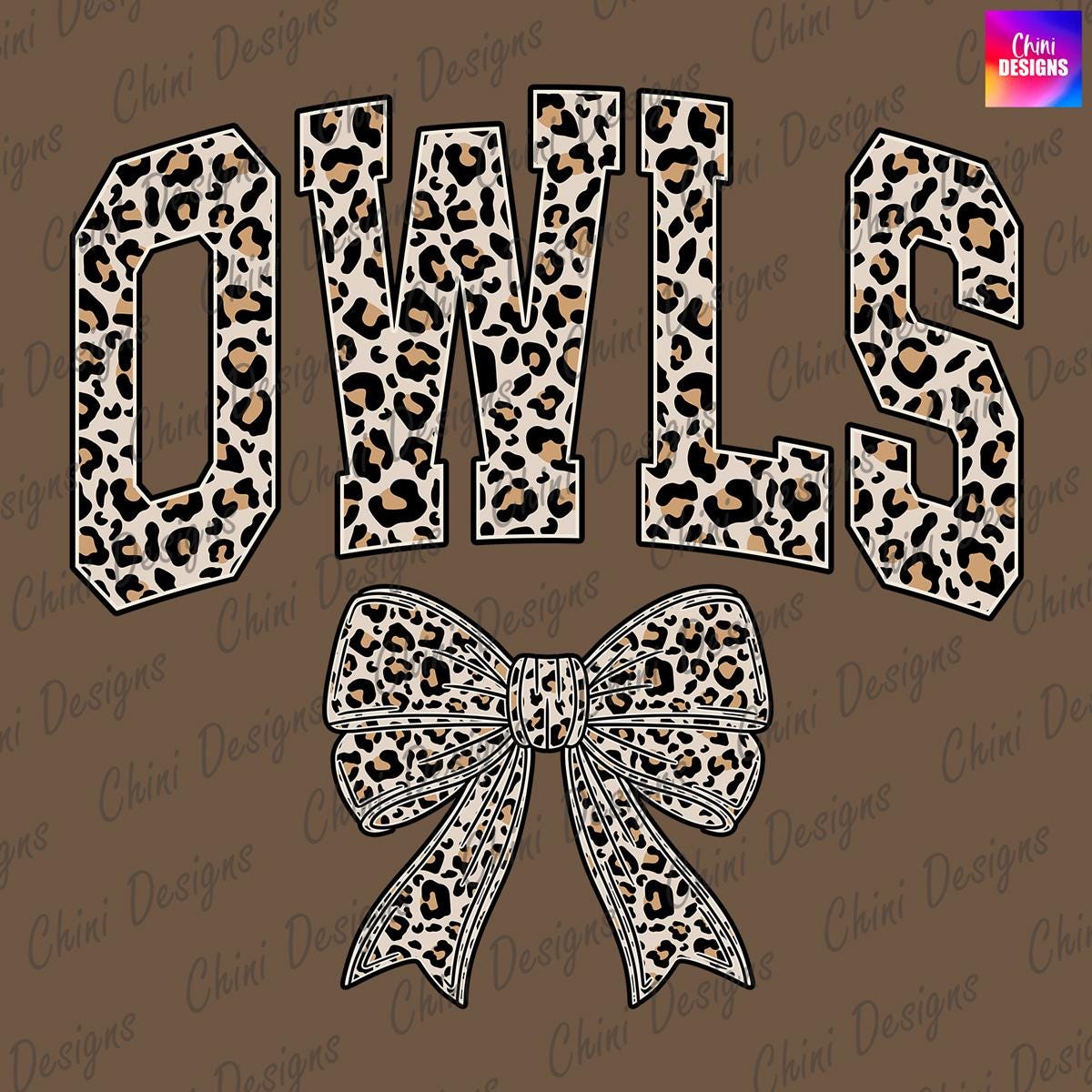 Leopard Owls PNG, School Team Mascot Owls Design, Retro Cheetah Print Owls, GameDay Tshirt Design Pn