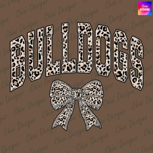 Leopard Bulldogs PNG, School Team Mascot Bulldogs Design, Cheetah Print Bulldogs, GameDay Sublimation Tshirt Design Png, Sports Team Cheer