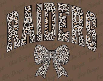 Leopard Raiders PNG, School Team Mascot Raiders Design, Cheetah Print Raiders, GameDay Tshirt Design, Sublimation Design, Sports Team Cheer