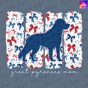 Patriotique des Grandes Pyrénées maman PNG, conception de maman coquette arc Pyrénées, maman chien des Grandes Pyrénées, conception de tshirt 4 juillet, conceptions de sublimation