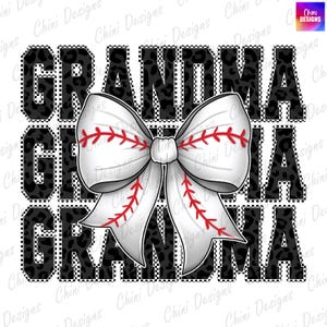 Baseball Oma PNG, karierte Oma, Baseball Kokette Bogen, Spieltag, Team Spirit Shirt Design Dtf, druckbare Oma Sublimation Design