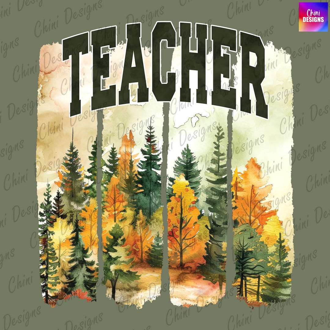 Fall Teacher PNG, Autumn Teacher Design, Fall Brushstroke Teacher, Fall ...