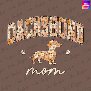 Retro Blumen Dackel Mutter PNG, Herbst Doxie Mutter Design, Dackel Hund Mutter, Vintage Herbst Retro Blumen T-Shirt Design, Sublimationsdesign Png