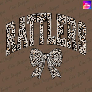 Leopard Rattlers PNG, School Team Mascot Rattlers Design, Cheetah Print Rattlers, GameDay Sublimation Tshirt Design Png, Sports Team Cheer