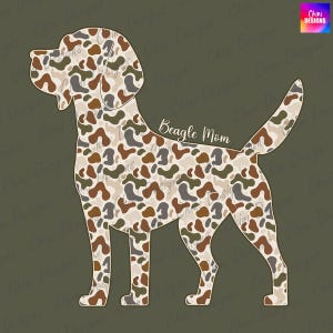 Camo Beagle Mom PNG, Camouflage Beagle Mom Design, Beagle Dog Mom, Vintage Hunting Dog Retro Tshirt Design, Sublimation Design, Dog Mama Png