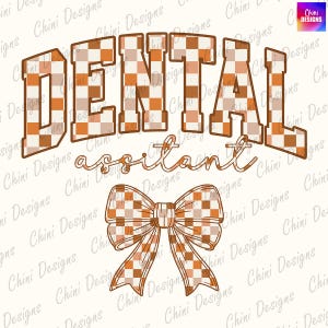 Asistente dental retro de otoño PNG, diseño dental a cuadros otoñales, dentista retro de otoño PNG, diseño de camiseta de Acción de Gracias, diseño de sublimación PNG