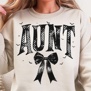 Gruselige Tante PNG, Halloween Tante Design, Kokette Bogen Tante, Gothic Halloween Party Tshirt Design Png, Sublimationsdesign Png, Gruselige Saison