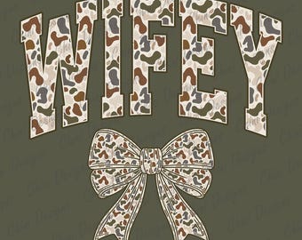 Camo Wifey PNG, Retro Camouflage Wifey Design, Vintage Hunting Wife, Checkered Trending Camo Sublimation Tshirt Design Png, Sticker Design
