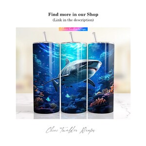 Opakowanie na kubek z delfinem PNG, 20oz Skinny Tumbler Sublimacja Tło, Podwodny Delfin Tumbler Design, Wodny Tumbler Wrap Design PNG zdjęcie 8
