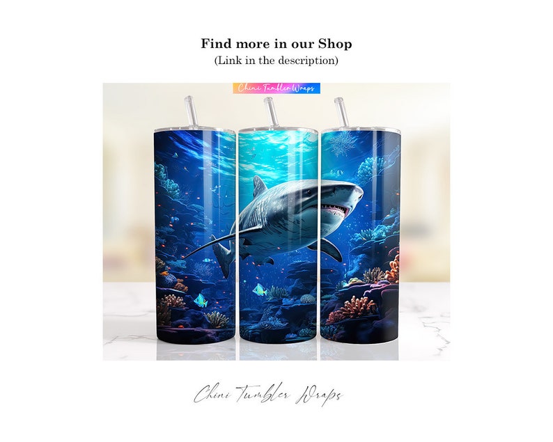 Opakowanie na kubek z delfinem PNG, 20oz Skinny Tumbler Sublimacja Tło, Podwodny Delfin Tumbler Design, Wodny Tumbler Wrap Design PNG zdjęcie 8