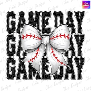 Baseball Spieltag PNG, karierter Spieltag, Baseball Kokette Bogen, Spieltag Team Spirit Shirt Design Dtf Printable GameDay Sublimation Design