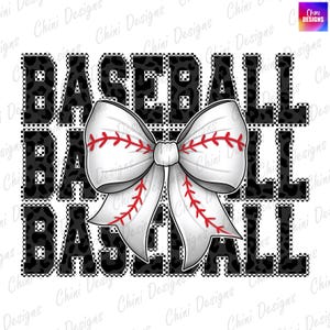 Baseball Spieltag PNG, karierter Baseball Kokette Bogen Png, Basisball Spieltag, Team Spirit Shirt Design Dtf, druckbares Sublimationsdesign