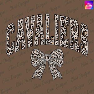 Leopard Cavaliers PNG, School Team Mascot Cavaliers Design, Cheetah Print Cavaliers, GameDay Sublimation Tshirt Design Png Sports Team Cheer
