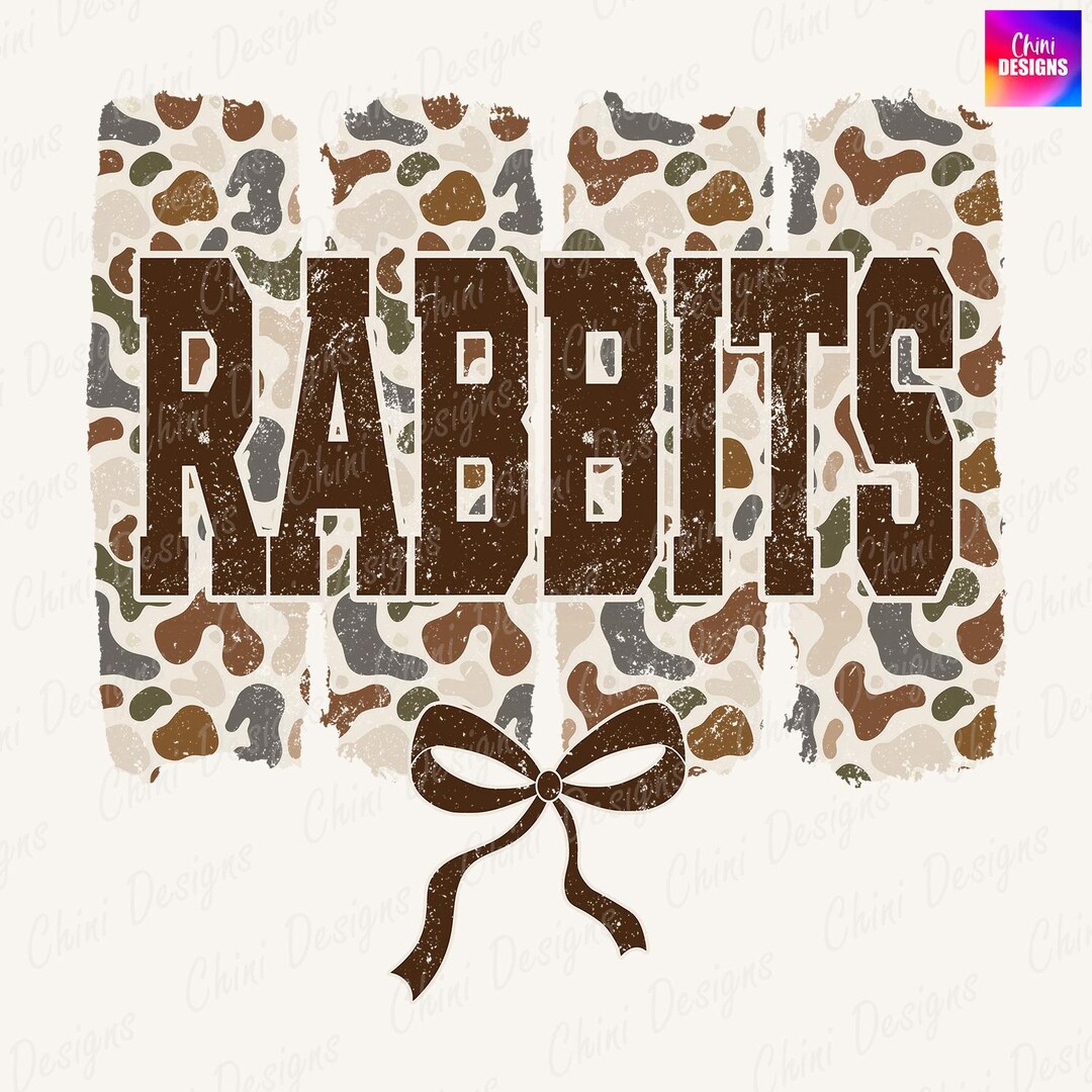 Camo Rabbits PNG, Camouflage Sports Team Mascot, Vintage Rabbits Game ...