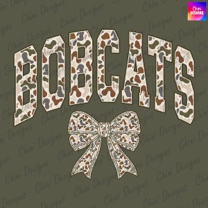 Camo Bobcats PNG, Schulteam Maskottchen Bobcats Design, Retro Camouflage Bobcats, Spieltag T-Shirt Design, Sublimationsdesign Sportteam jubeln