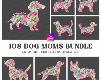 Floral Dog Mom PNG Bundle, Vibrant Dog Mom, Spring Dog Mama, Summer Dog Mom, Preppy Tshirt Design, Sublimation Design Bundle, Sticker Design