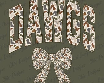 Camo Dawgs PNG, School Team Mascot Dawgs Design, Retro Camouflage Dawgs, Game Day Tshirt Design Png, Sublimation Design Sports Team Cheer