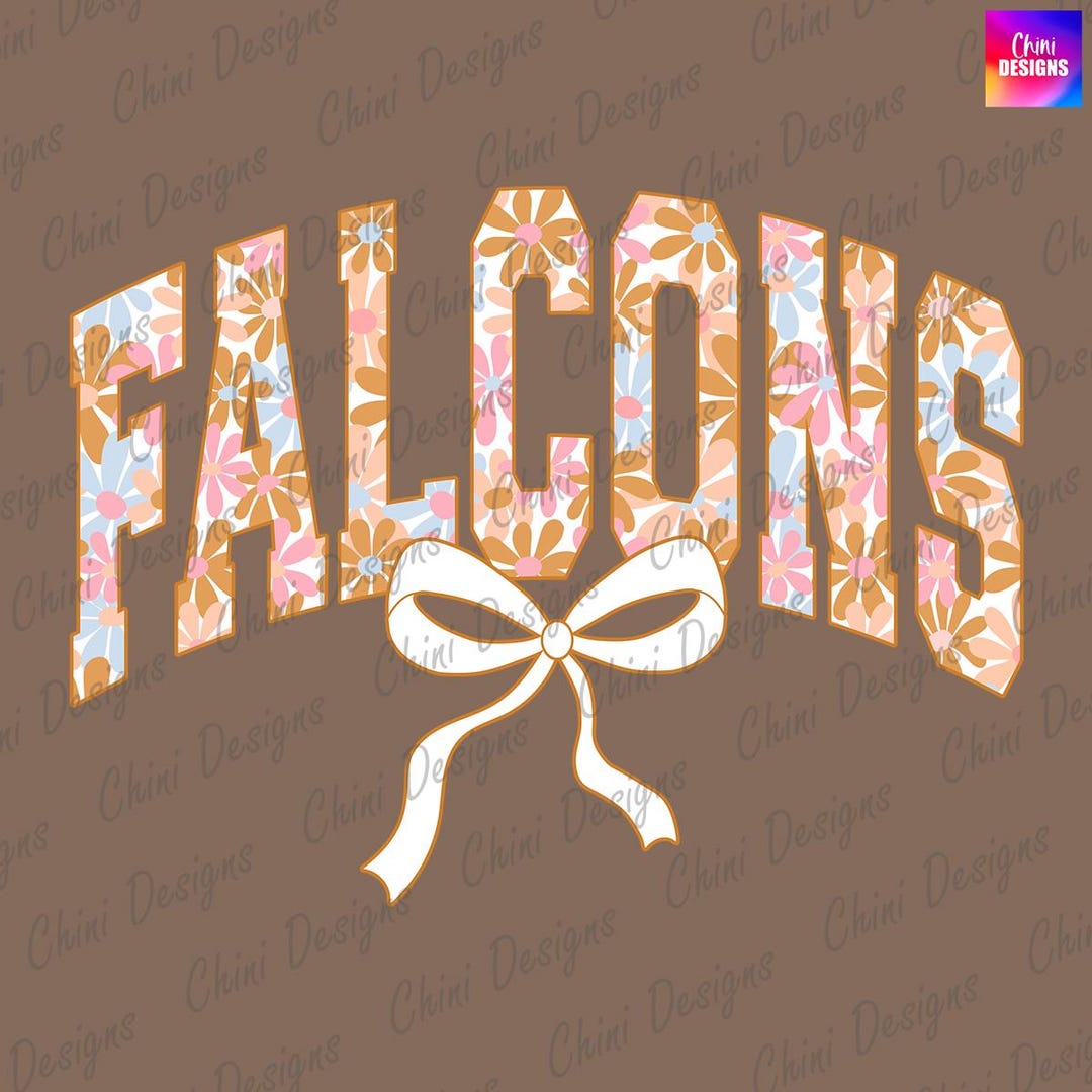 Floral Falcons PNG, School Team Mascot Falcons Design, Pastel Coquette ...
