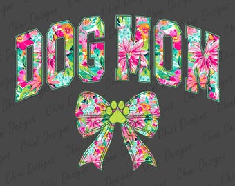 Floral Dog Mom PNG, Summer Dog Mom PNG, Spring Dog Mama, Varsity Dog Mom PNG, Preppy Tshirt Design, Sublimation Design, Sticker Design Png