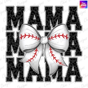 Baseball Mama PNG, karierte Mama, Baseball Kokette Bogen, Spieltag, Teamgeist Tshirt Design Dtf Dtg, druckbare Mama Sublimation Design PNG
