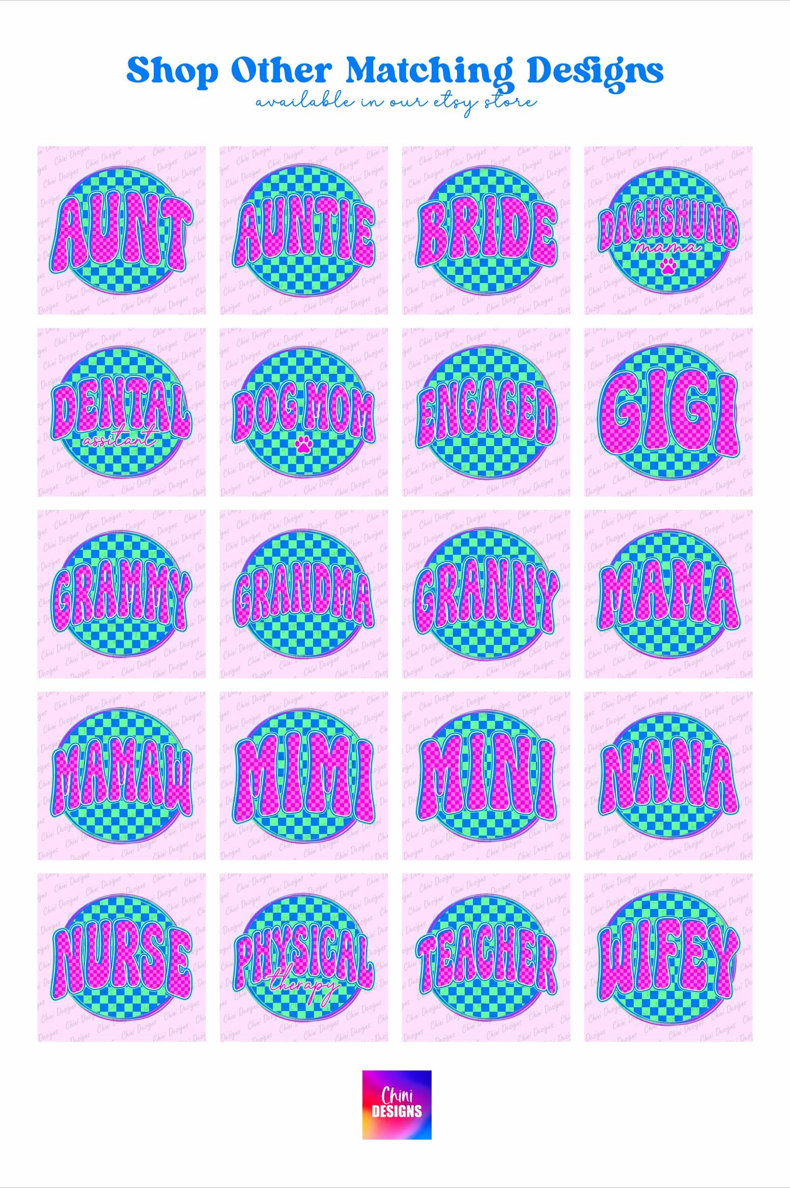Checkered Wifey PNG, Trendy Retro Wifey Design, Neon Wife, Pink Blue ...