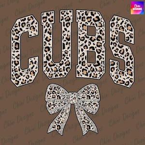 Leopard Cubs PNG, School Team Mascot Cubs Design, Retro Cheetah Print Cubs, GameDay Tshirt Design Png, Sublimation Design, Sports Team Cheer