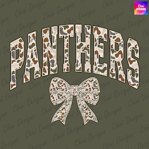 Camo Panthers PNG, School Team Mascot Panthers Design, Retro Camouflage Panthers, Game Day Sublimation Tshirt Design Png, Sports Team Cheer