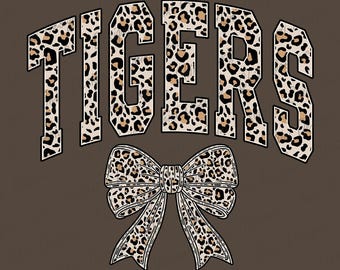 Leopard Tigers PNG, School Team Mascot Tigers Design, Retro Cheetah Print Tigers, Game Day Sublimation Tshirt Design Png, Sports Team Cheer