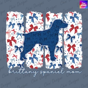 Patriotic Brittany Mom PNG, Coquette Bow Brittany Spaniel Mom Design, Brittany Dog Mom, 4th of July Tshirt Design, Sublimation Design Png