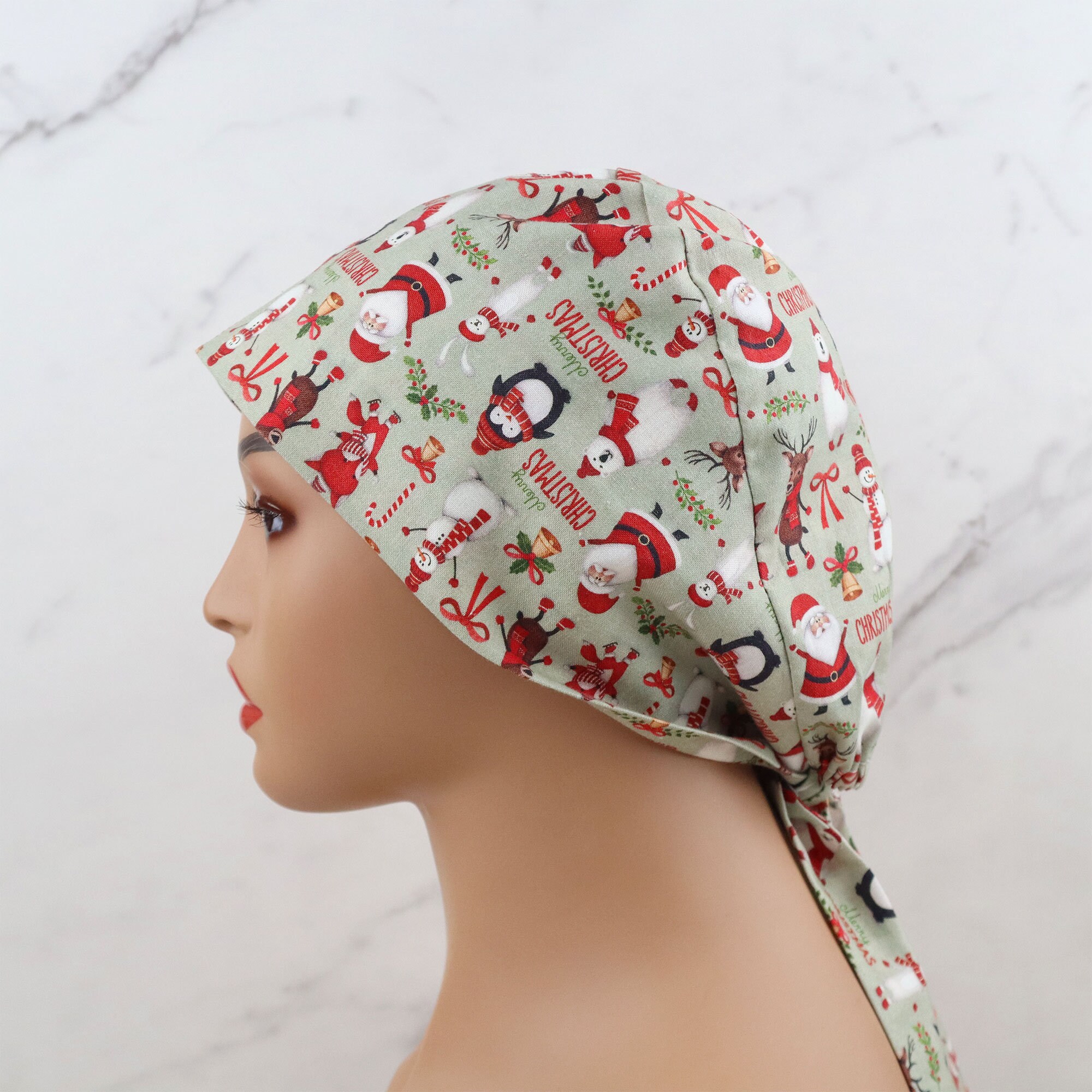 christmas scrub caps