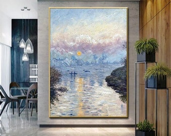 CM = クロード・モネ作「印象、日の出」、手描き油絵壁画複製