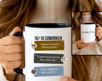 Personalized Physical therapy neuro gift, Work Bestie Coffee Mug, Coworker Leaving Gift, Custom Best Friend Cup, DPT therapist PTA assistant