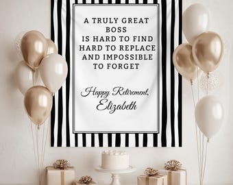 Personalized Boss Retirement banner, Custom Therapy party backdrop for coworker, Boss Poster Decor, Difference Maker sign, Human Resources