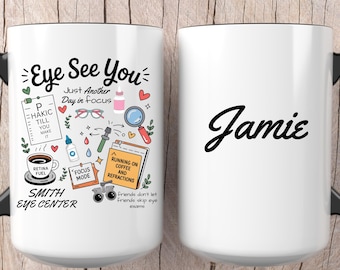 Personalized Eye Doctor Mug, Optometry Coffee Cup, Custom Ophthalmology Gift, Boss office Appreciation, Graduation Mug for Optometrist