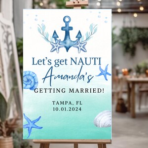 Lake Beach Bridal decorations, Nautical Cruise Bridal Bachelorette poster, Personalized Bridal Shower Welcome sign, Engagement Party Poster