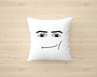 Roblox Man Face Roblox Pillow Roblox Birthday Gamer Merch Gifts For Gamer Square Pillow